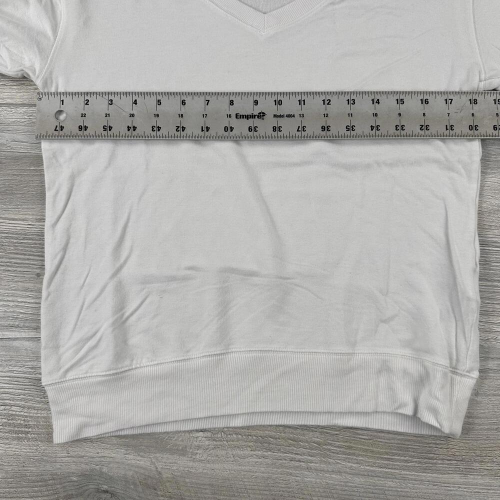 Athleta Sweater Womens XS White Sunrise Vneck Modal Thumbholes Jog Run Walk Base - Picture 3 of 7